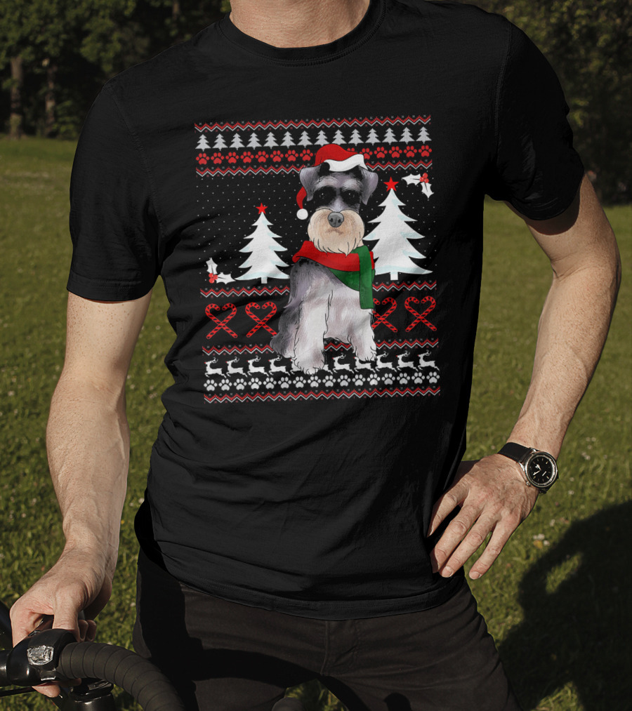 Miniature Schnauzer Christmas Holiday T-Shirt