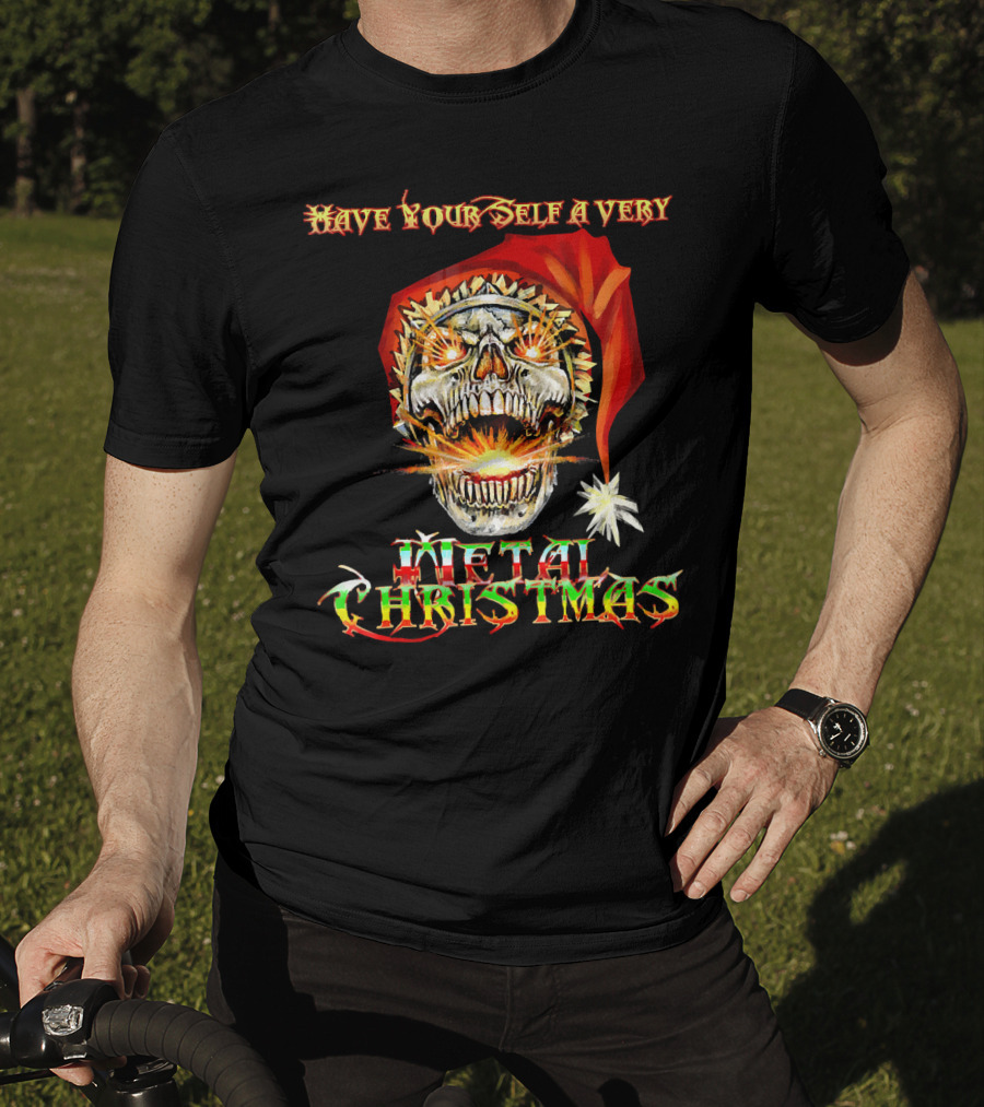 Have Yourself A Very Metal Christmas Skull Santa T-Shirt