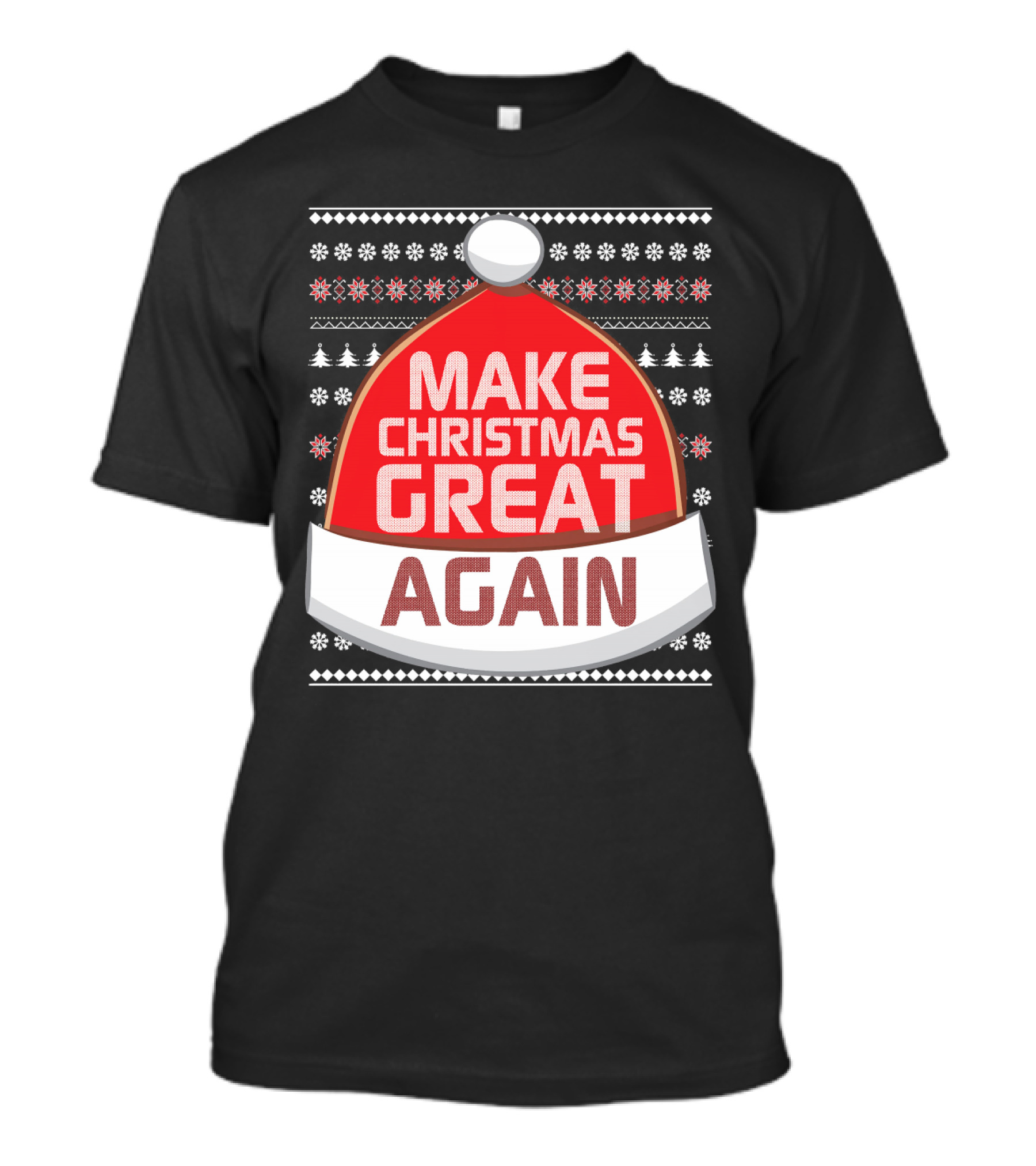 Make Christmas Great Again Santa Hat Snowflake T-Shirt