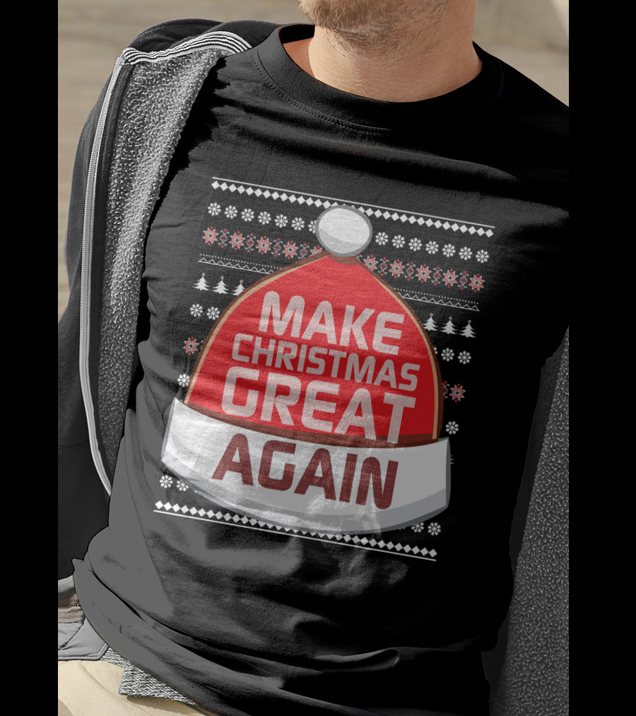 Make Christmas Great Again Santa Hat Snowflake T-Shirt