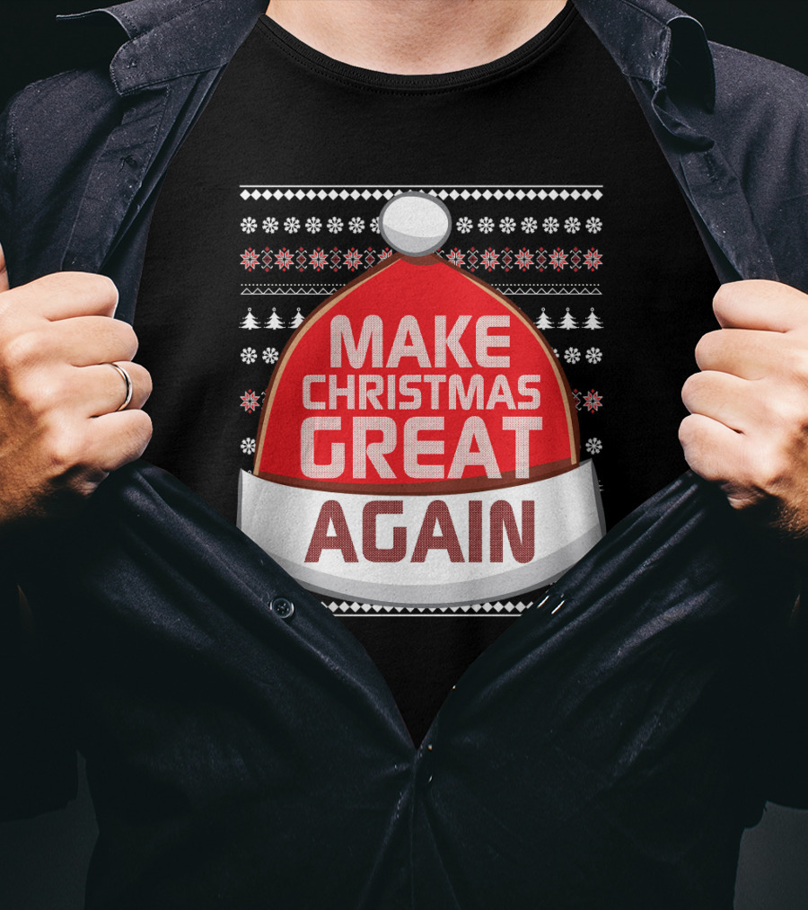 Make Christmas Great Again Santa Hat Snowflake T-Shirt