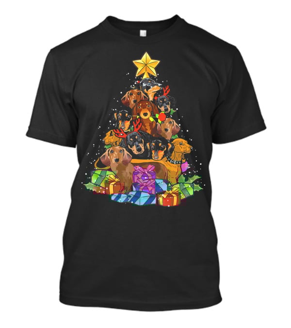Christmas Tree Dachshund Noel Decoration T-Shirt