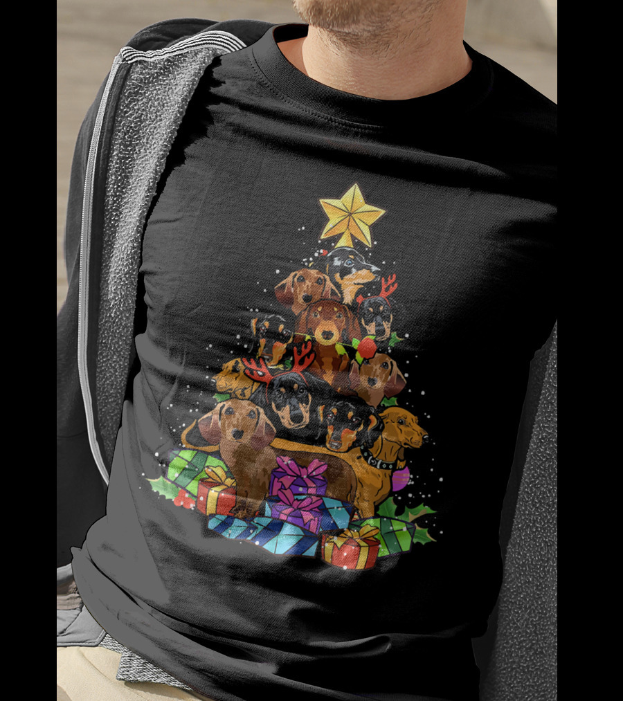 Christmas Tree Dachshund Noel Decoration T-Shirt