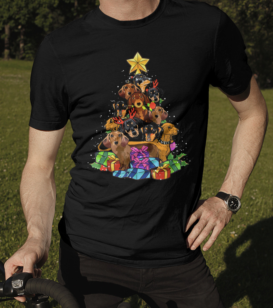 Christmas Tree Dachshund Noel Decoration T-Shirt