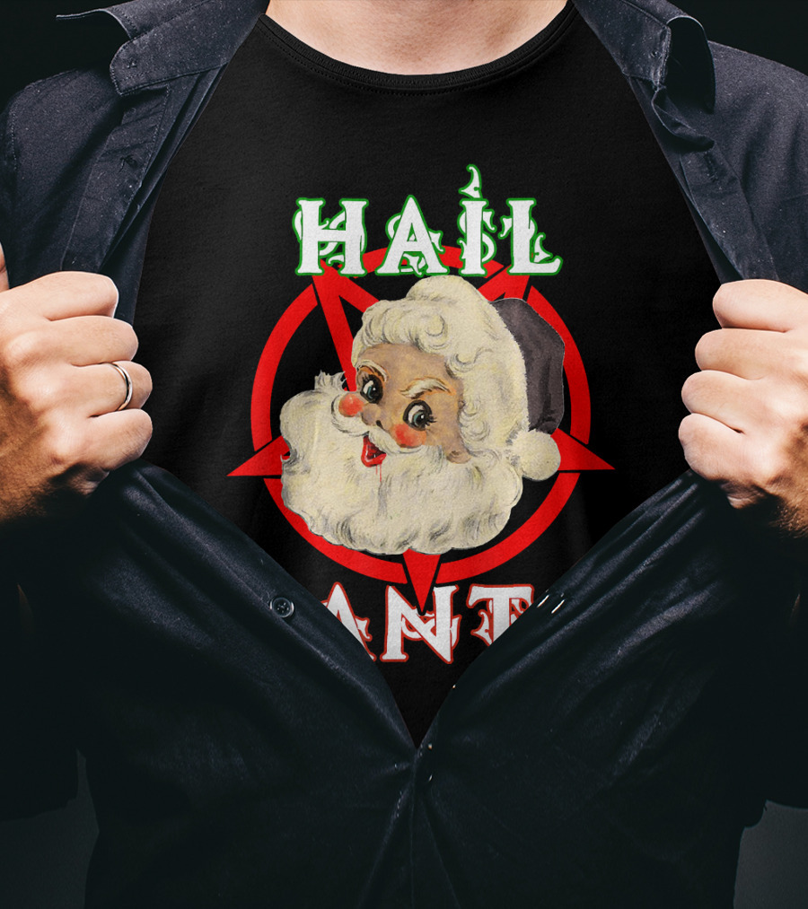 Hail Santa Santa Claus Demonic Satanic Pentagram T-Shirt