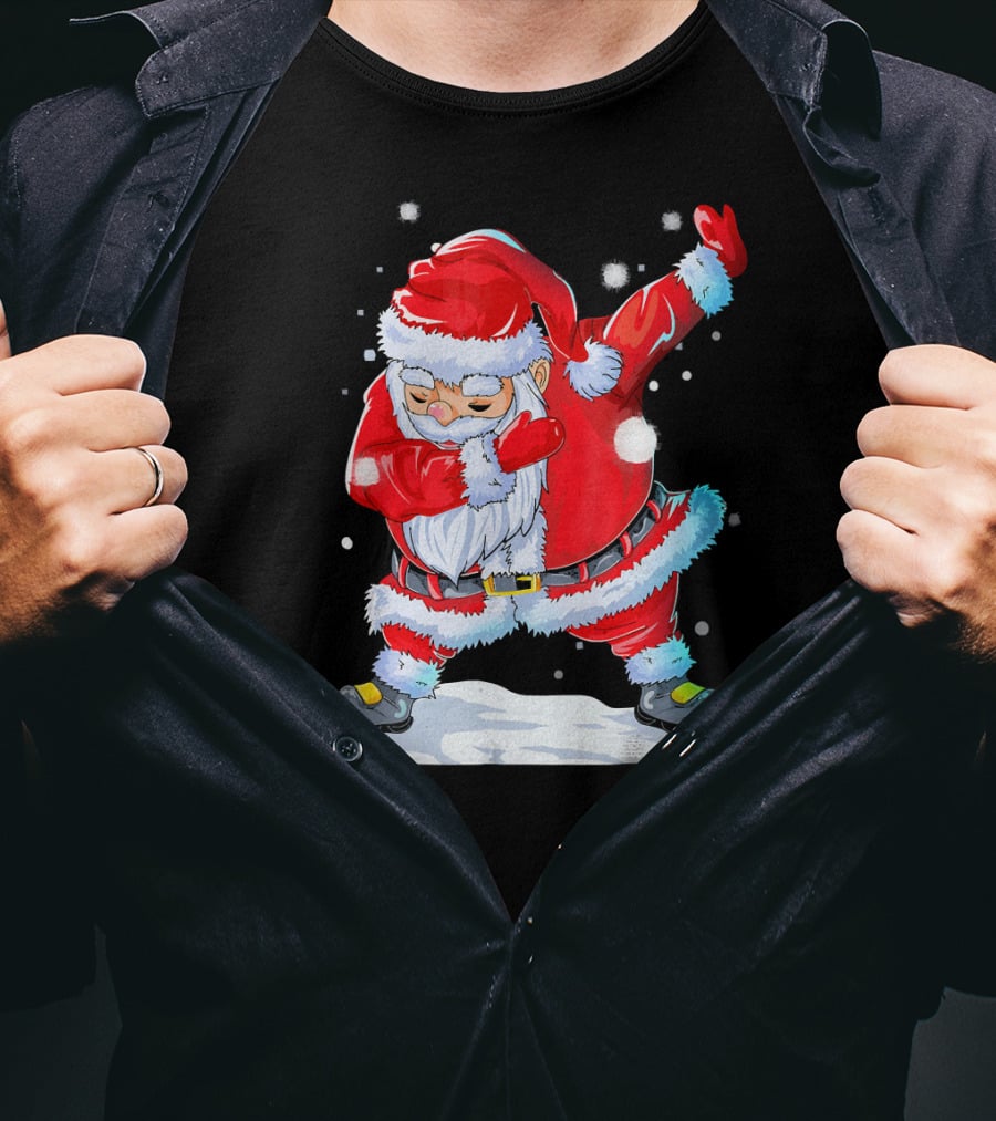 Dabbing Santa Claus Christmas Funny Festive Pose T-Shirt