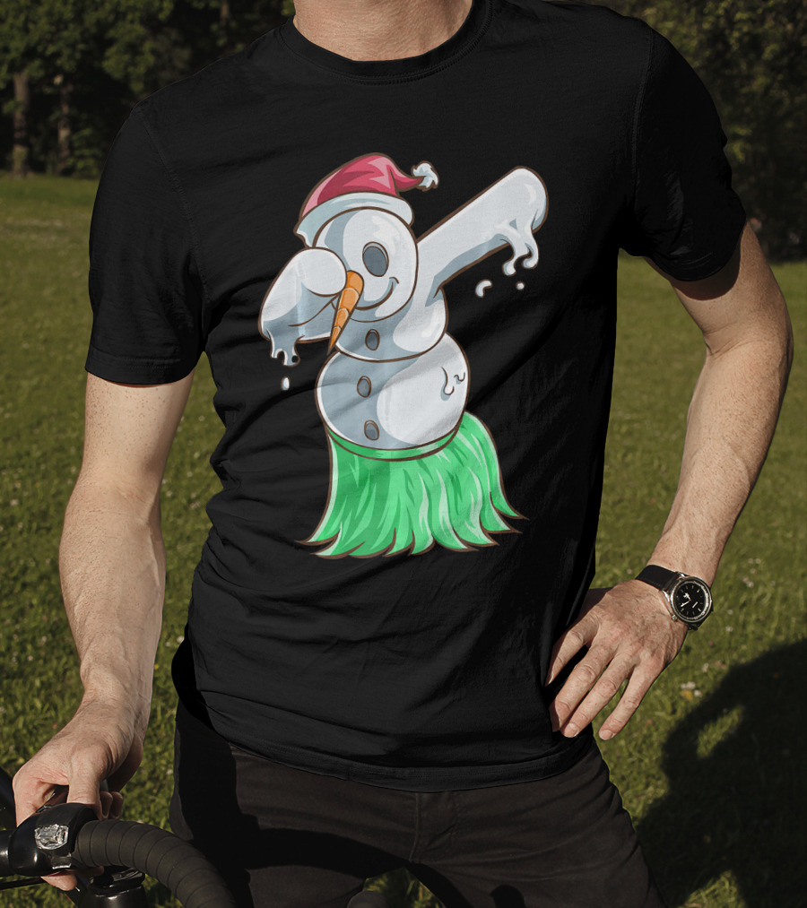 Christmas In July Dabbing Snowman Tropical Hula Dance T-Shirt