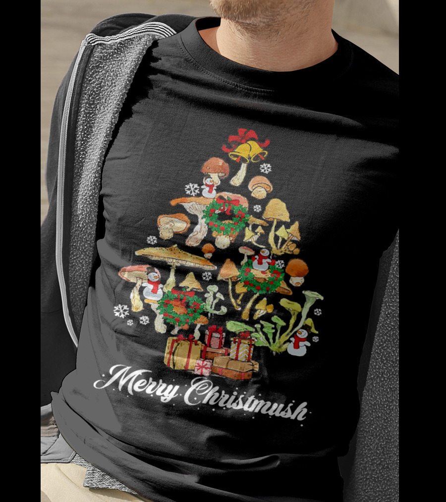 Merry Christmush Mushroom Christmas Tree T-Shirt