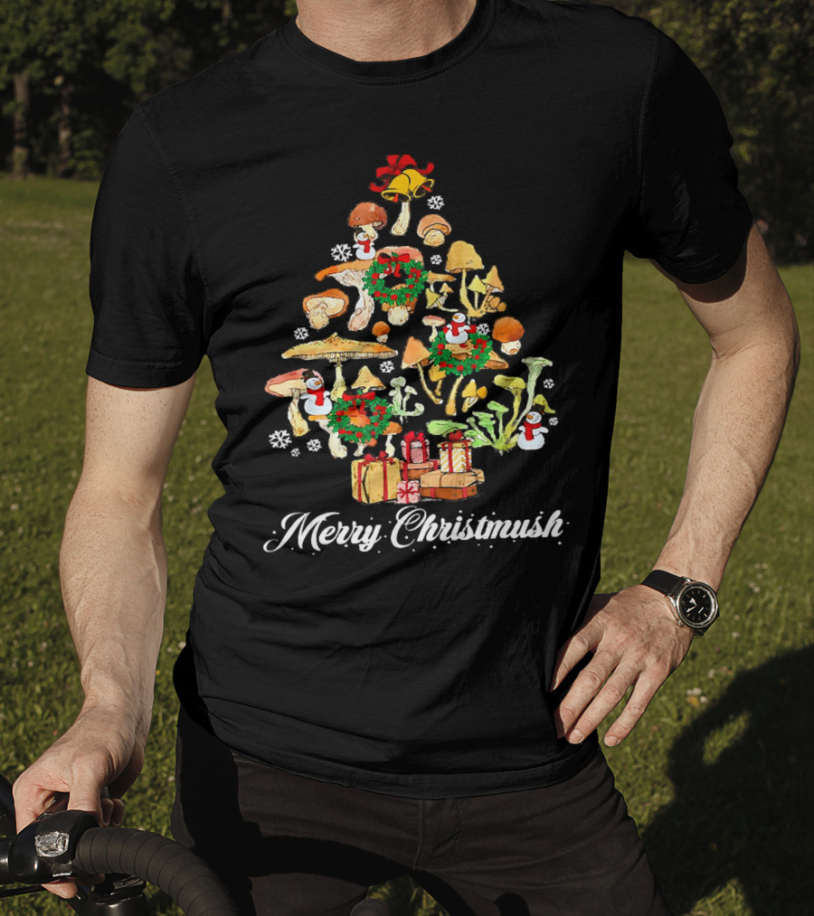 Merry Christmush Mushroom Christmas Tree T-Shirt
