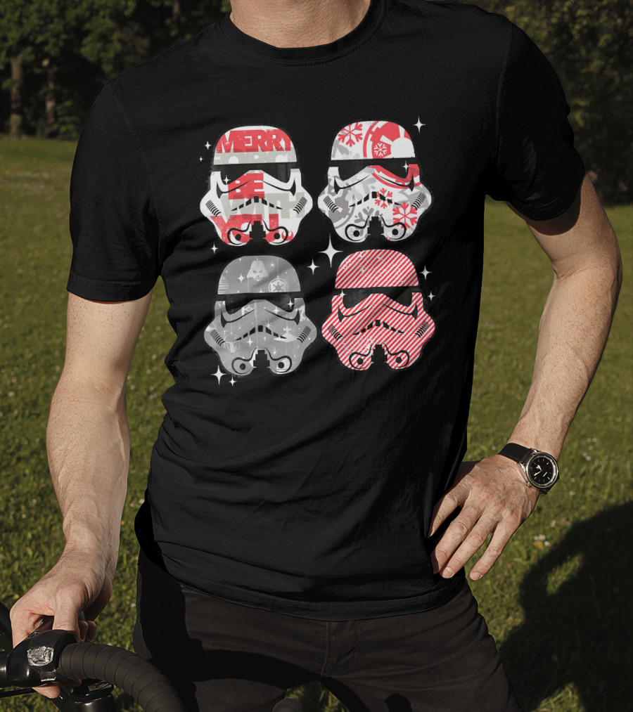 Star Wars Merry Troopers Christmas Snowflakes And Stripes T-Shirt