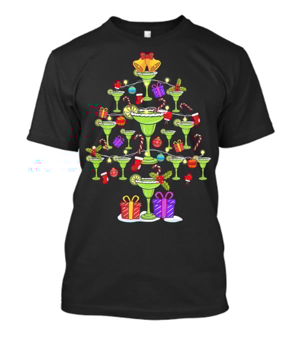 Margarita Christmas Tree With Mexican Holiday Decorations T-Shirt