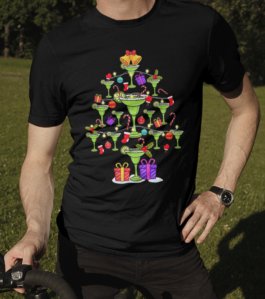 Margarita Christmas Tree With Mexican Holiday Decorations T-Shirt