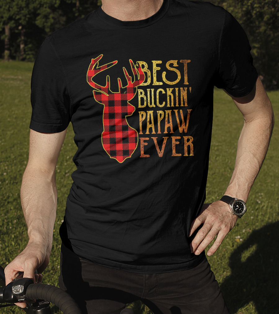 Best Buckin' Papaw Ever Reindeer Plaid T-Shirt