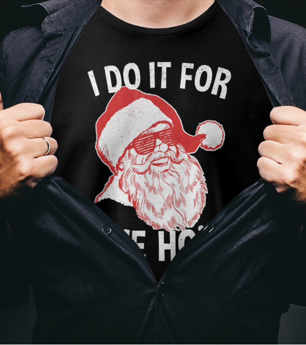 I Do It For The Ho's Santa Claus Sunglasses Retro Hipster T-Shirt