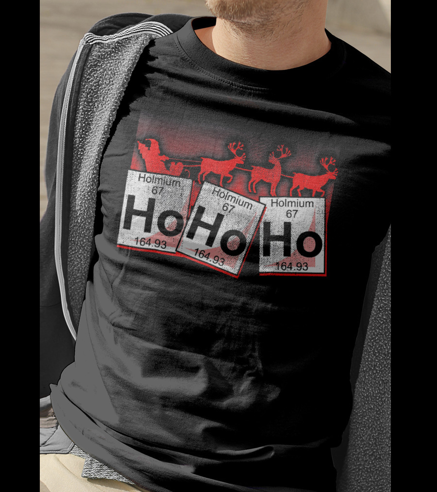 Santa Claus Merry Christmas Ho Ho Holmium Periodic Table T-Shirt