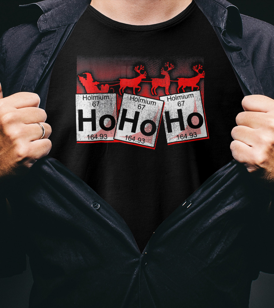 Santa Claus Merry Christmas Ho Ho Holmium Periodic Table T-Shirt