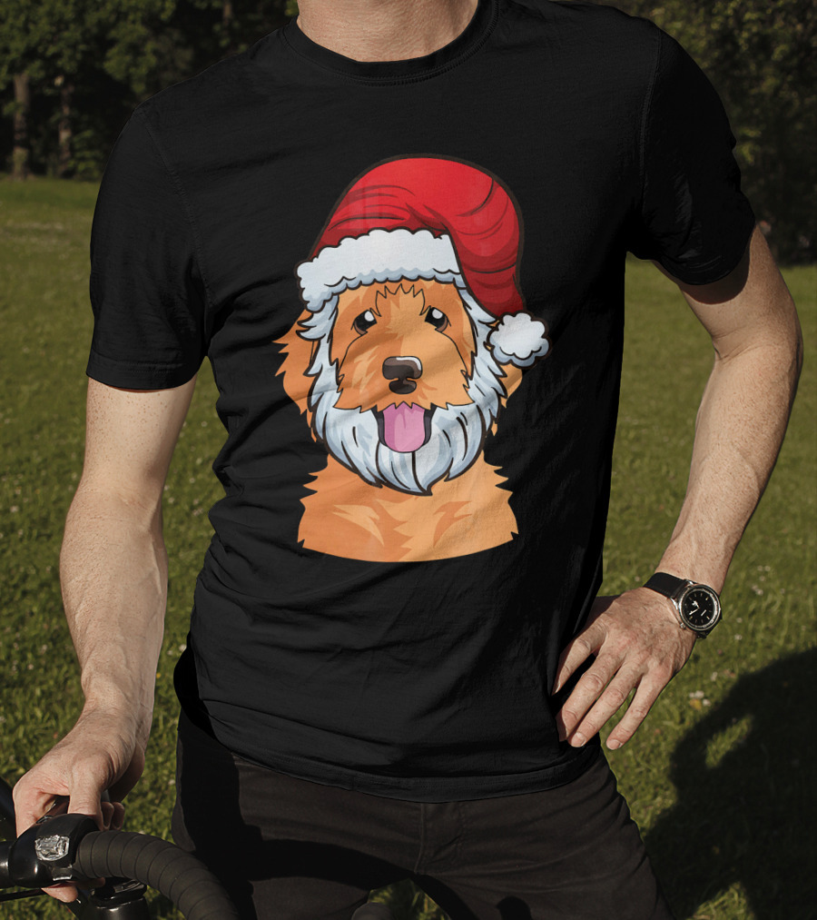 Golden Doodle Funny Santa Claus Dog Holiday Humor T-Shirt