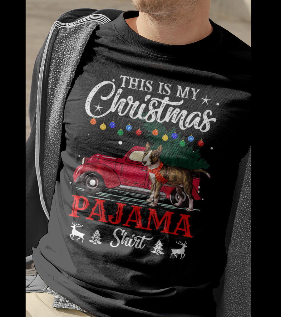 This Is My Christmas Pajama Shirt Vintage Truck Dog Holiday Lights T-Shirt