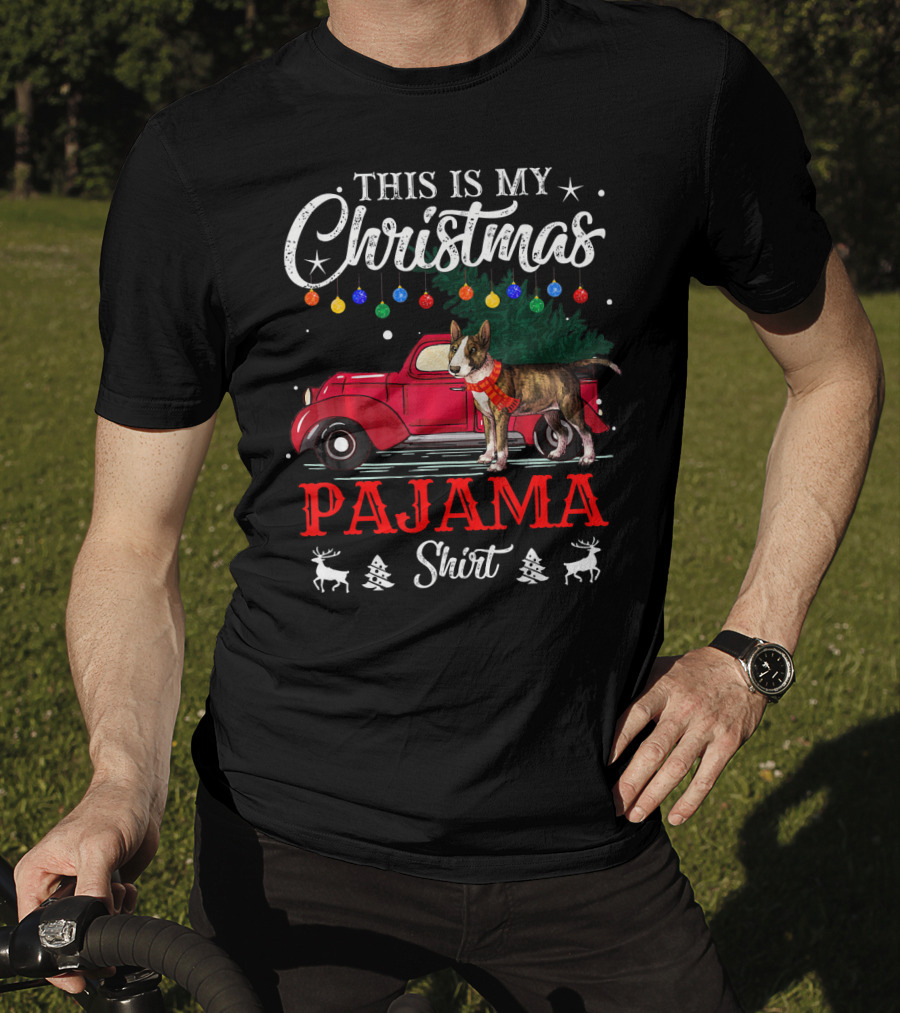 This Is My Christmas Pajama Shirt Vintage Truck Dog Holiday Lights T-Shirt