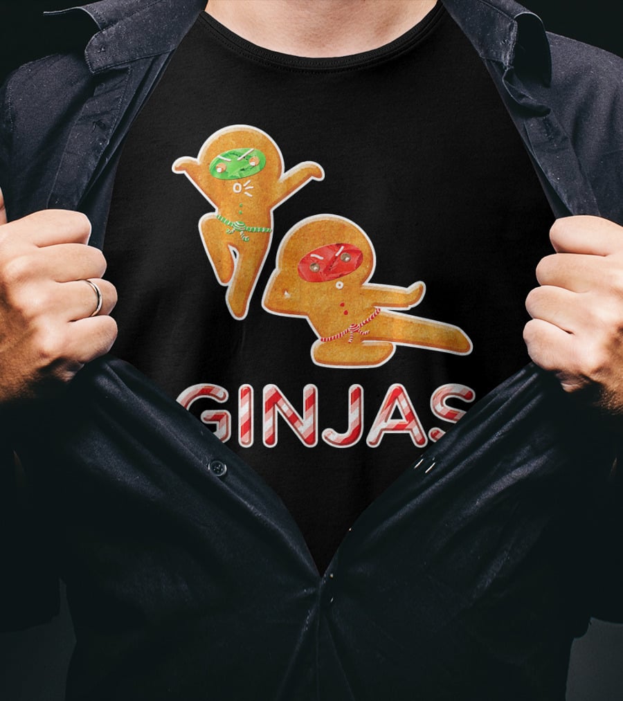 Ginjas Gingerbread Ninja Christmas T-Shirt