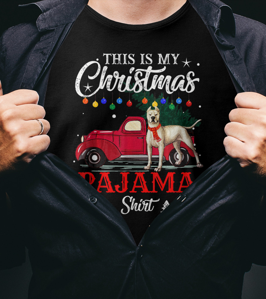 This Is My Christmas Pajama Shirt Dogo Car Holiday Lights T-Shirt