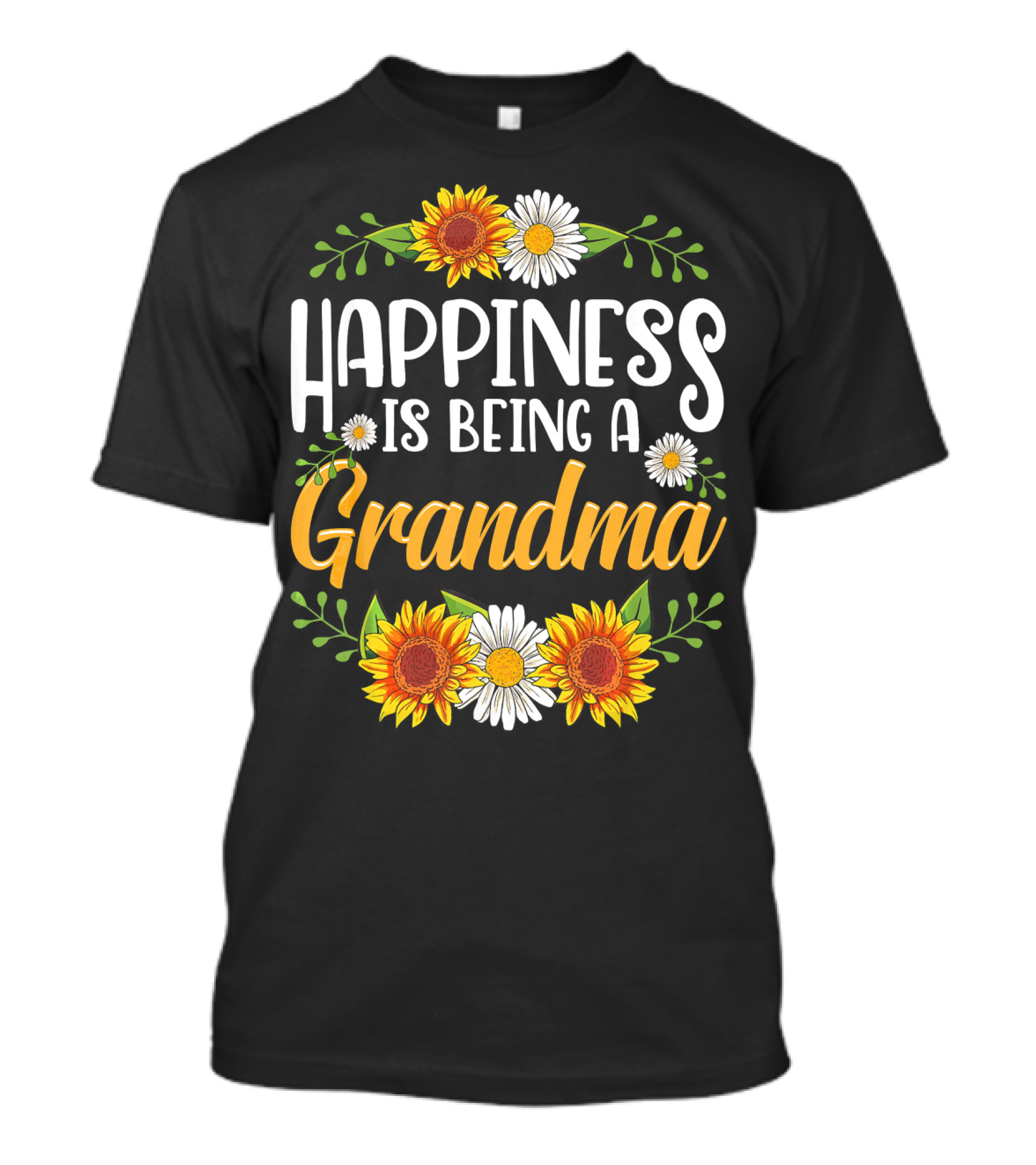 Happiness Is Being A Grandma Sunflower And Daisy T-Shirt