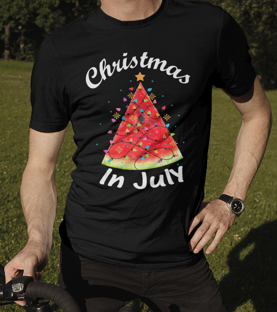 Christmas In July Watermelon Tree Lights T-Shirt