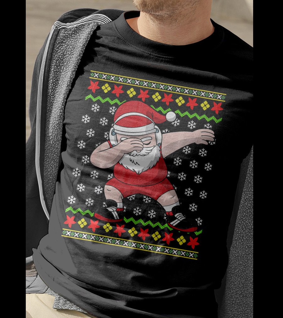Wrestling Ugly Christmas Santa Dabbing Wrestler T-Shirt