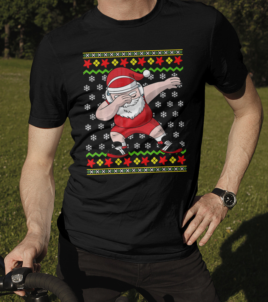 Wrestling Ugly Christmas Santa Dabbing Wrestler T-Shirt