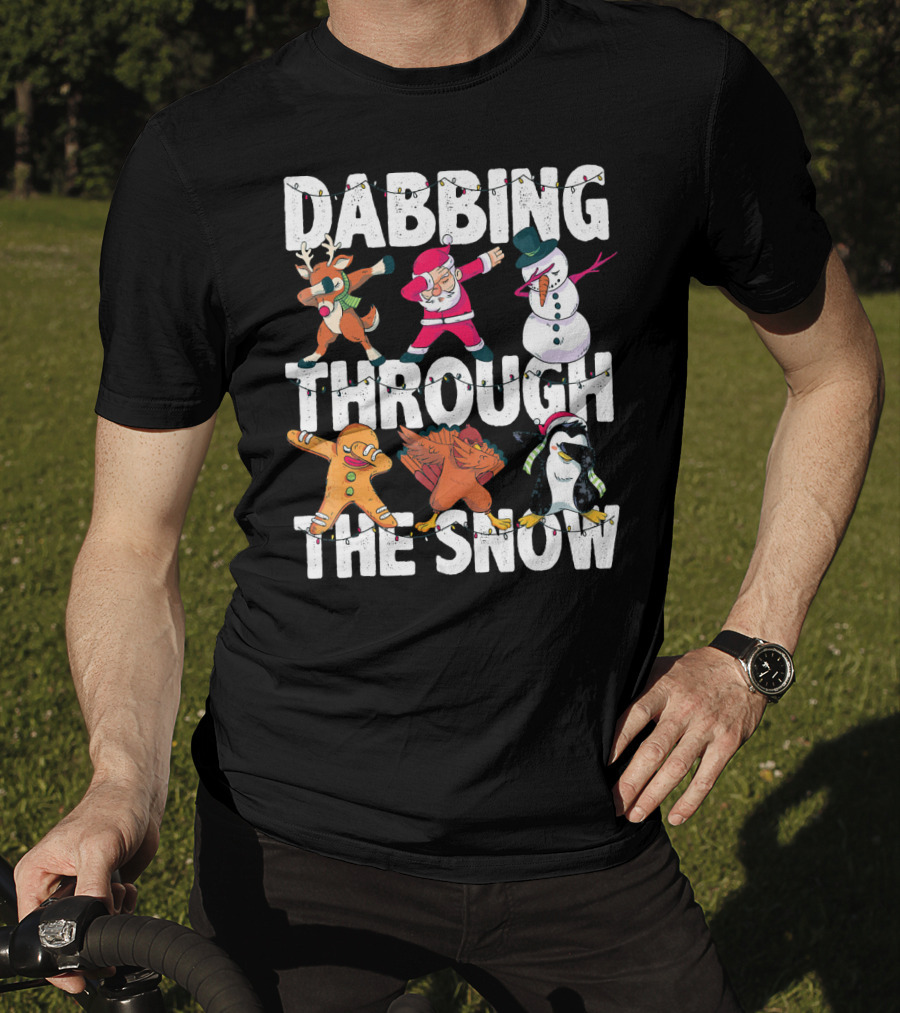 Dabbing Through The Snow Christmas Santa Friends Dabbing T-Shirt