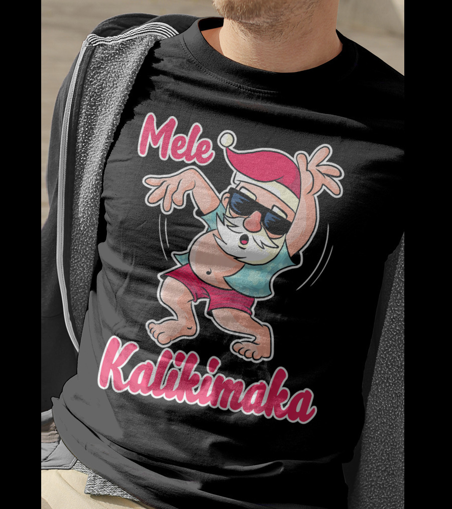 Mele Kalikimaka Dancing Santa Hula Holiday Vibes T-Shirt