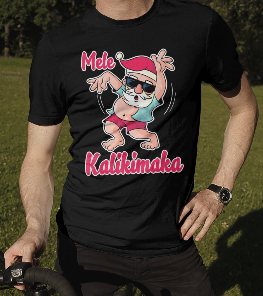 Mele Kalikimaka Dancing Santa Hula Holiday Vibes T-Shirt