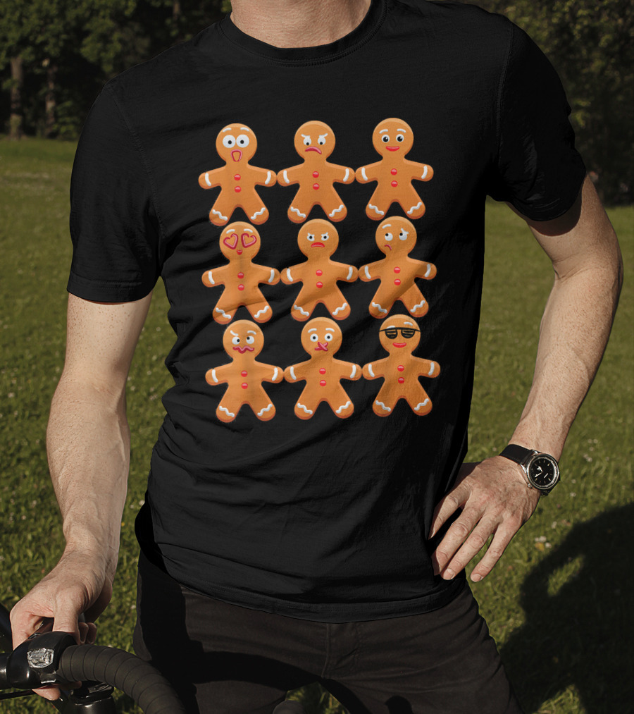 Cool Gingerbread Emojis Emoticon Faces Collection T-Shirt