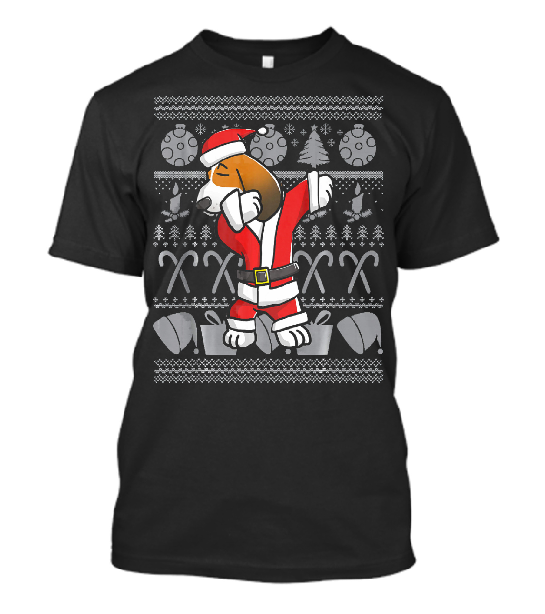 Santa Basset Hound Dabbing Christmas T-Shirt