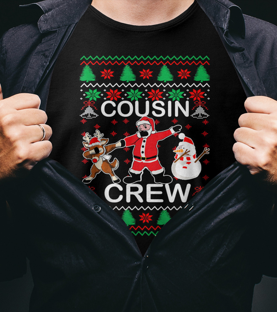 Cousin Crew Christmas Santa Claus Reindeer Snowman Festive T-Shirt