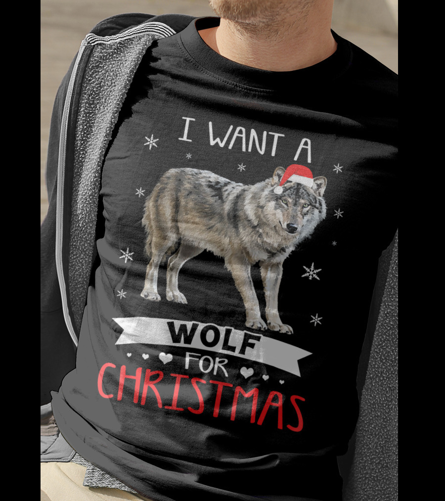 I Want A Wolf For Christmas T-Shirt