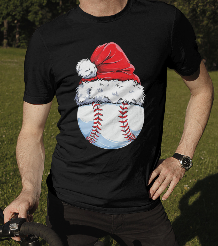Baseball Santa Christmas Hat T-Shirt