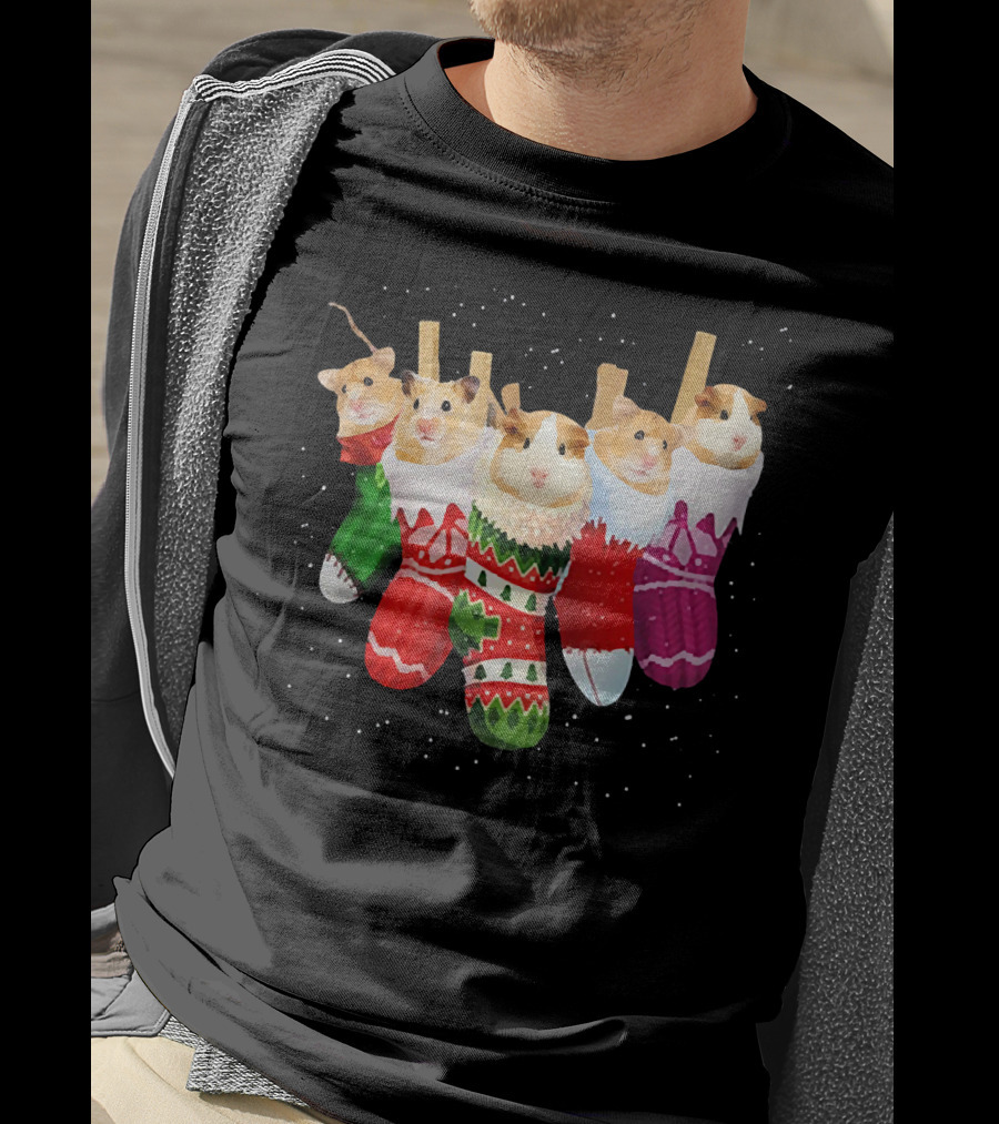 Hamster Holiday Cozy Stockings T-Shirt