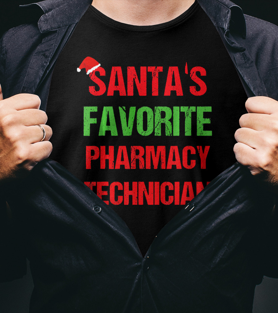 Santa's Favorite Pharmacy Technician Holiday T-Shirt