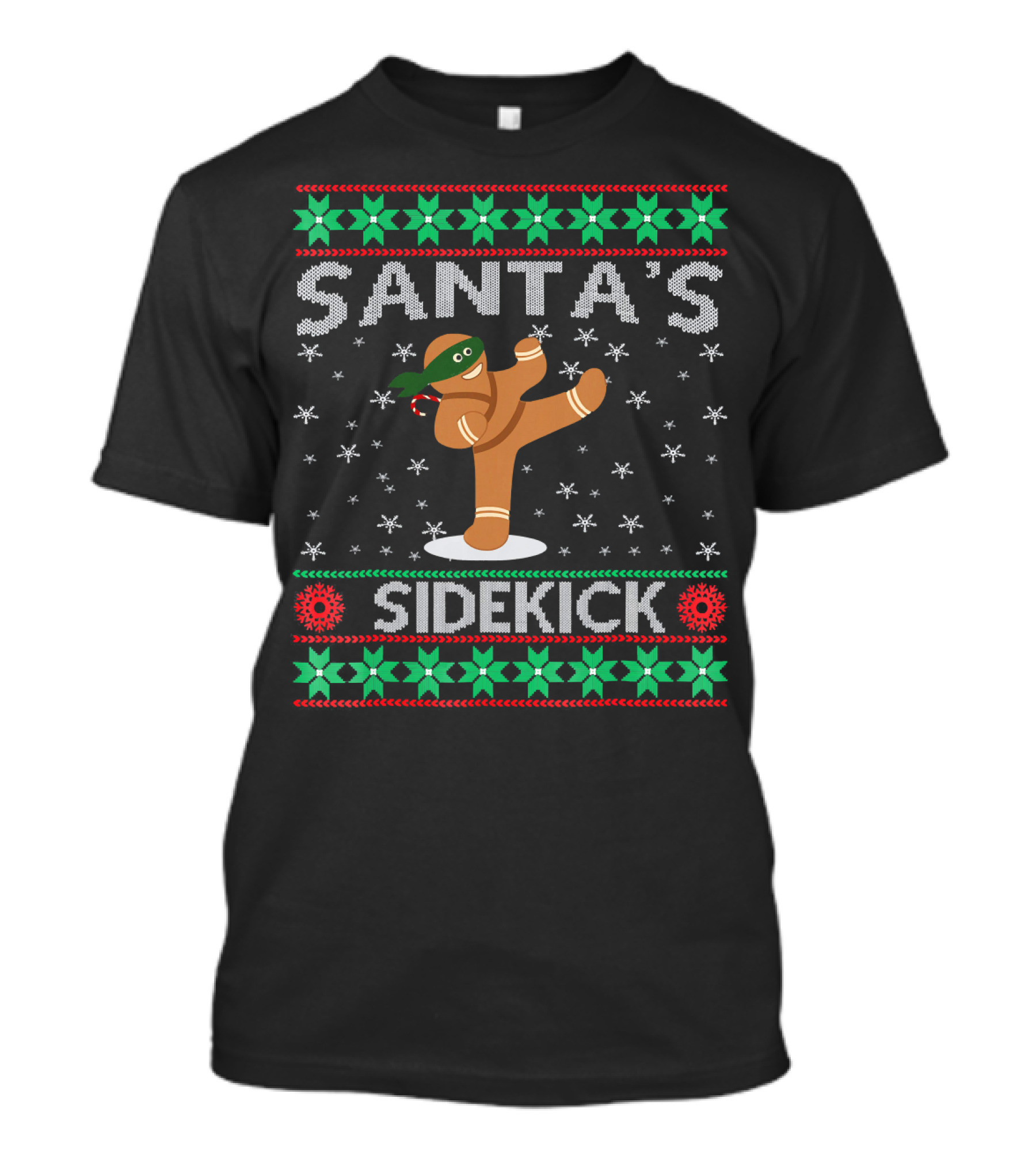 Santa's Sidekick Gingerbread Ninja Christmas T-Shirt