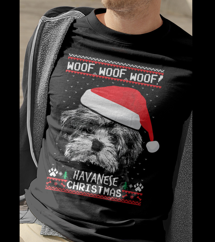 Woof Woof Woof Havanese Christmas T-Shirt