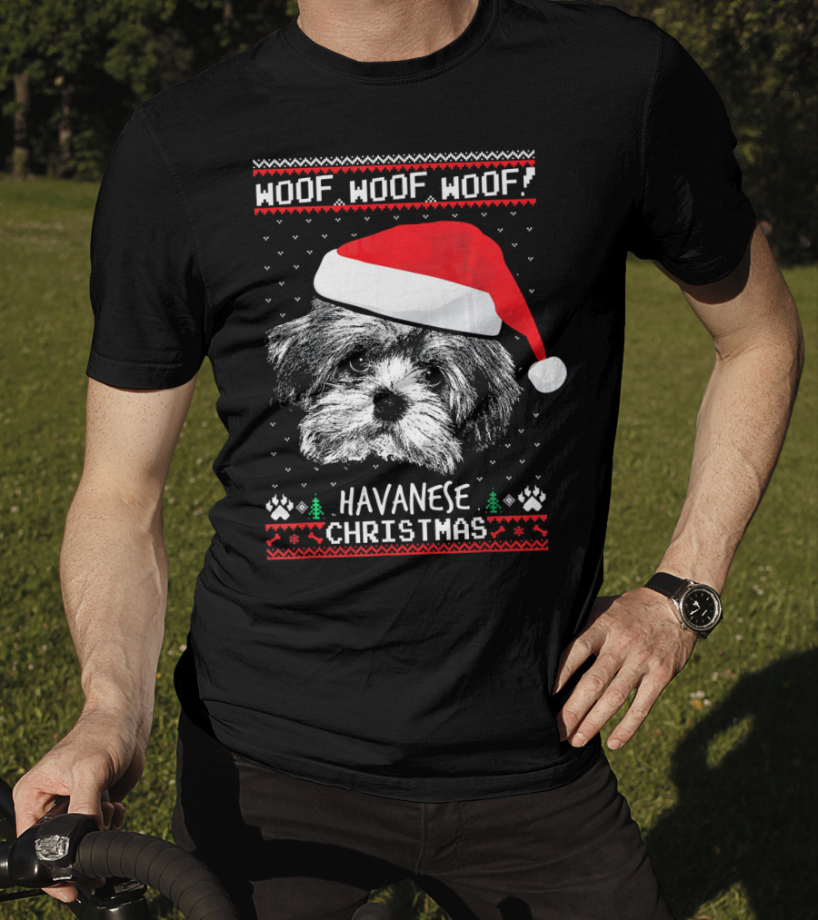 Woof Woof Woof Havanese Christmas T-Shirt