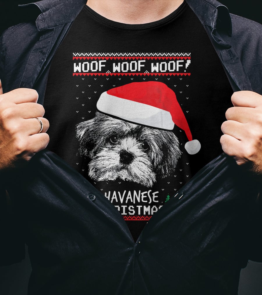 Woof Woof Woof Havanese Christmas T-Shirt