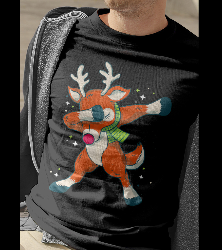 Merry Christmas Dabbing Deer Dab Dance Holiday Fun T-Shirt