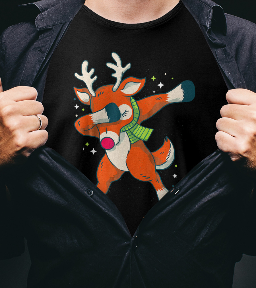Merry Christmas Dabbing Deer Dab Dance Holiday Fun T-Shirt