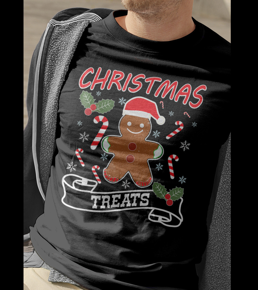 CHRISTMAS TREATS Gingerbread Candy Canes And Holly T-Shirt