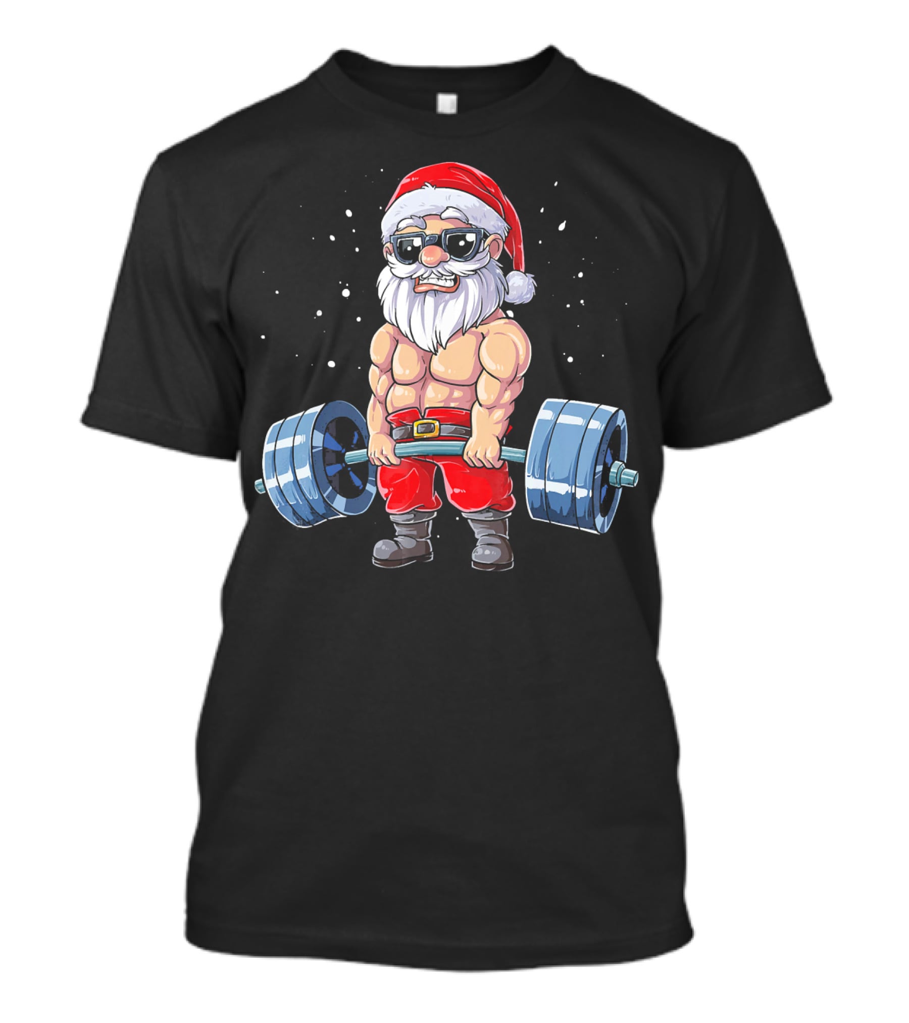 Muscular Santa Deadlift Fitness Christmas T-Shirt