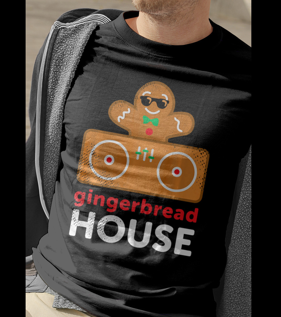 Gingerbread House Christmas DJ Gingerbread T-Shirt