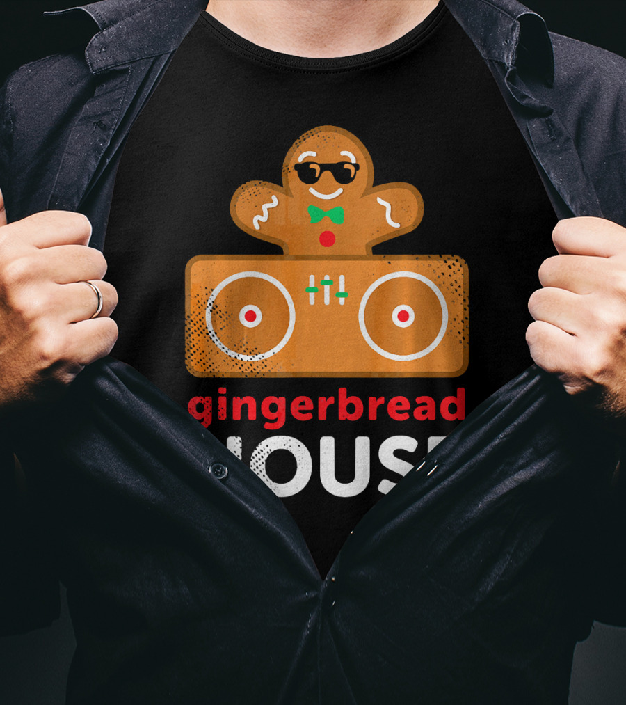 Gingerbread House Christmas DJ Gingerbread T-Shirt