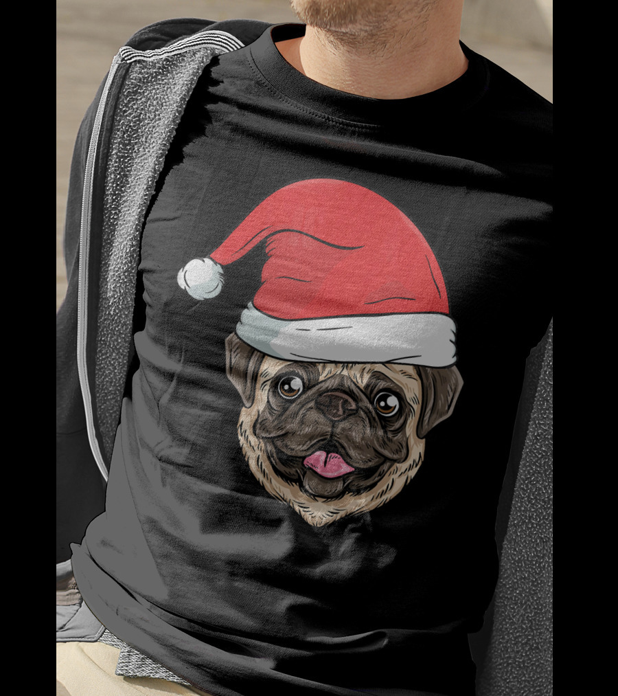 Kids Pug Santa Claus T-Shirt